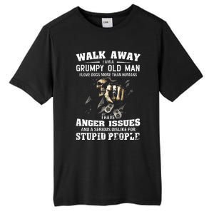 Walk Away I Am A Grumpy Old Man I Love Dogs More Than Humans Tall Fusion ChromaSoft Performance T-Shirt