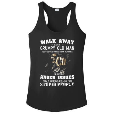 Walk Away I Am A Grumpy Old Man I Love Dogs More Than Humans Ladies PosiCharge Competitor Racerback Tank