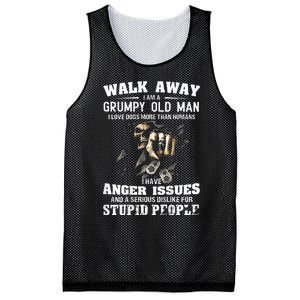 Walk Away I Am A Grumpy Old Man I Love Dogs More Than Humans Mesh Reversible Basketball Jersey Tank