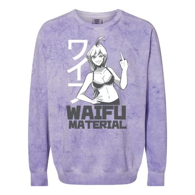 Waifu Material Anime Funny Colorblast Crewneck Sweatshirt