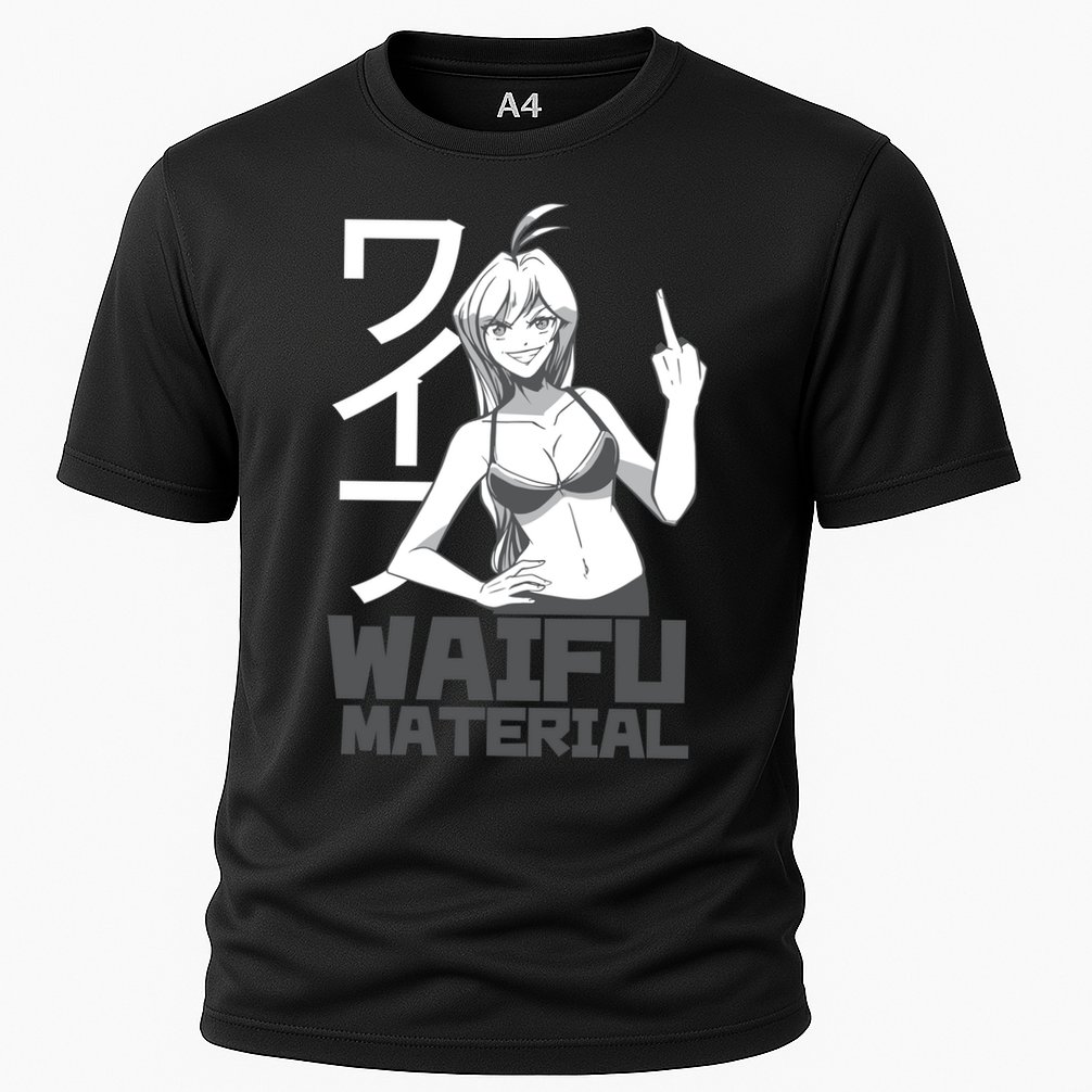 Waifu Material Anime Funny Cooling Performance Crew T-Shirt