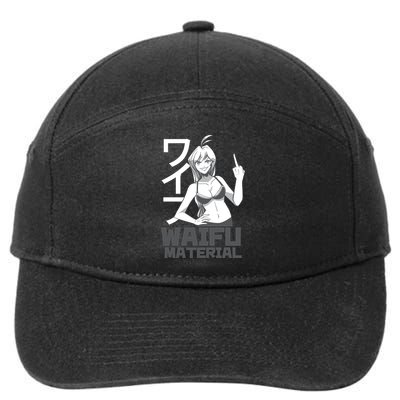 Waifu Material Anime Funny 7-Panel Snapback Hat