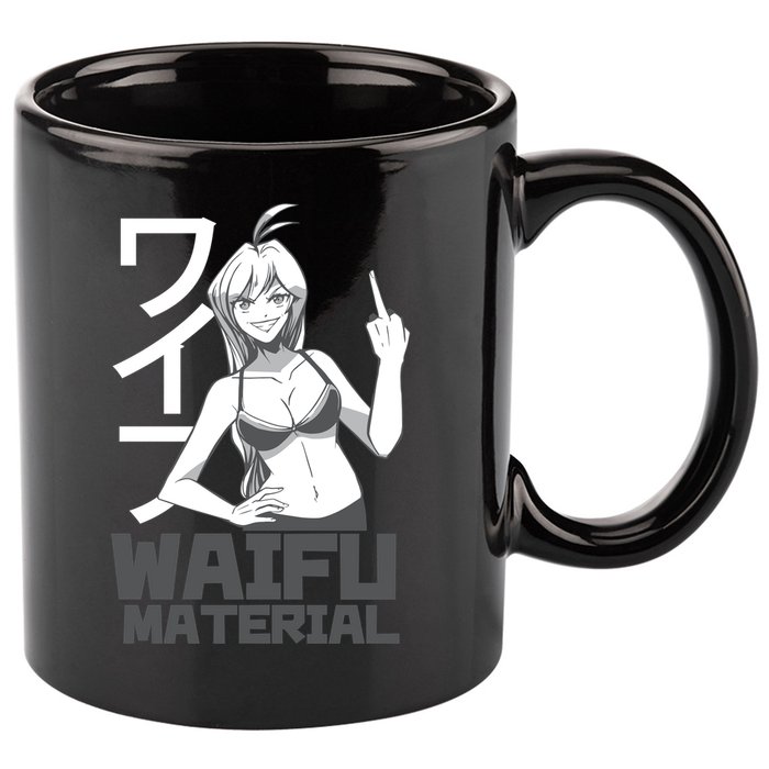 Waifu Material Anime Funny 11oz C Handle Ceramic Mug