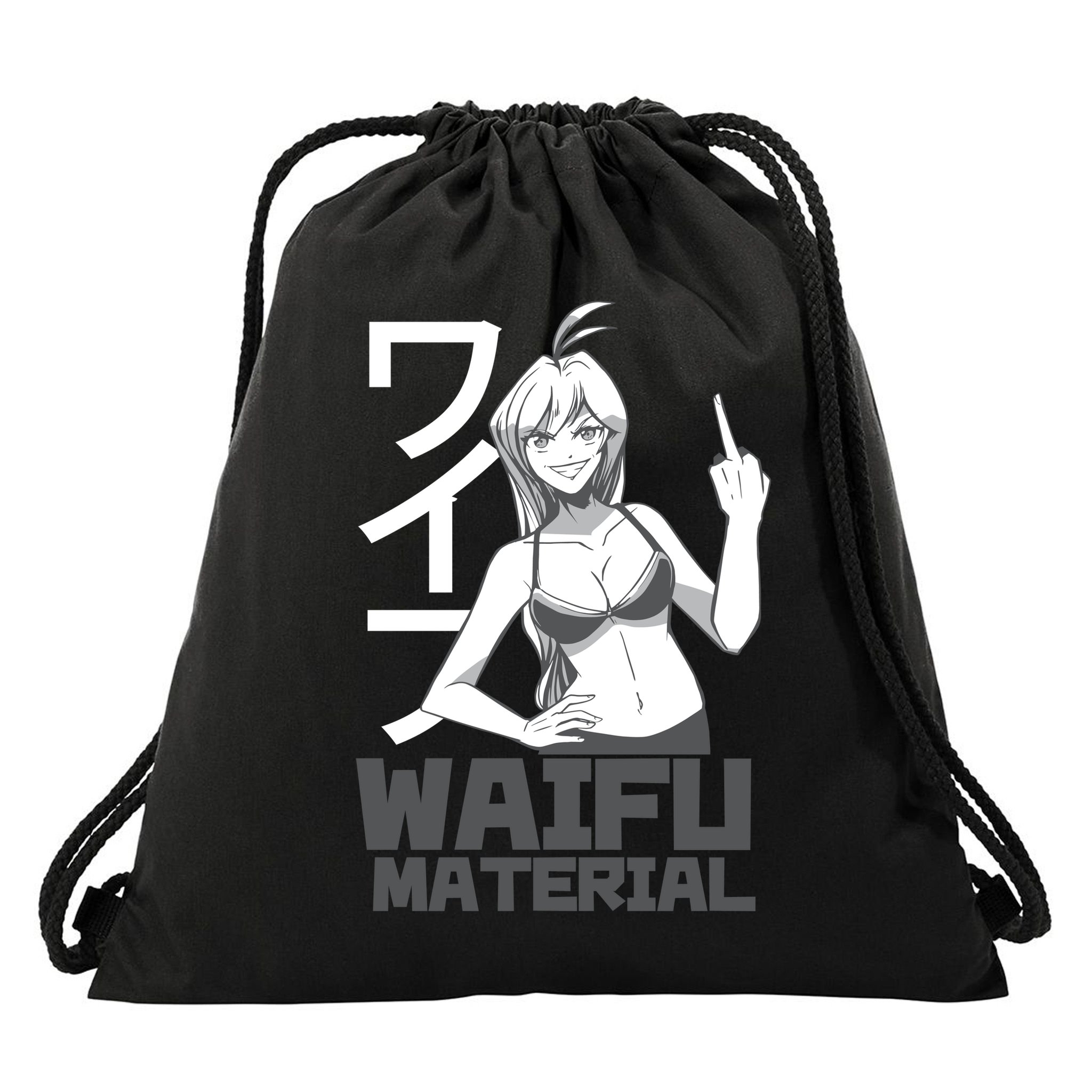 Waifu Material Anime Funny Drawstring Bag