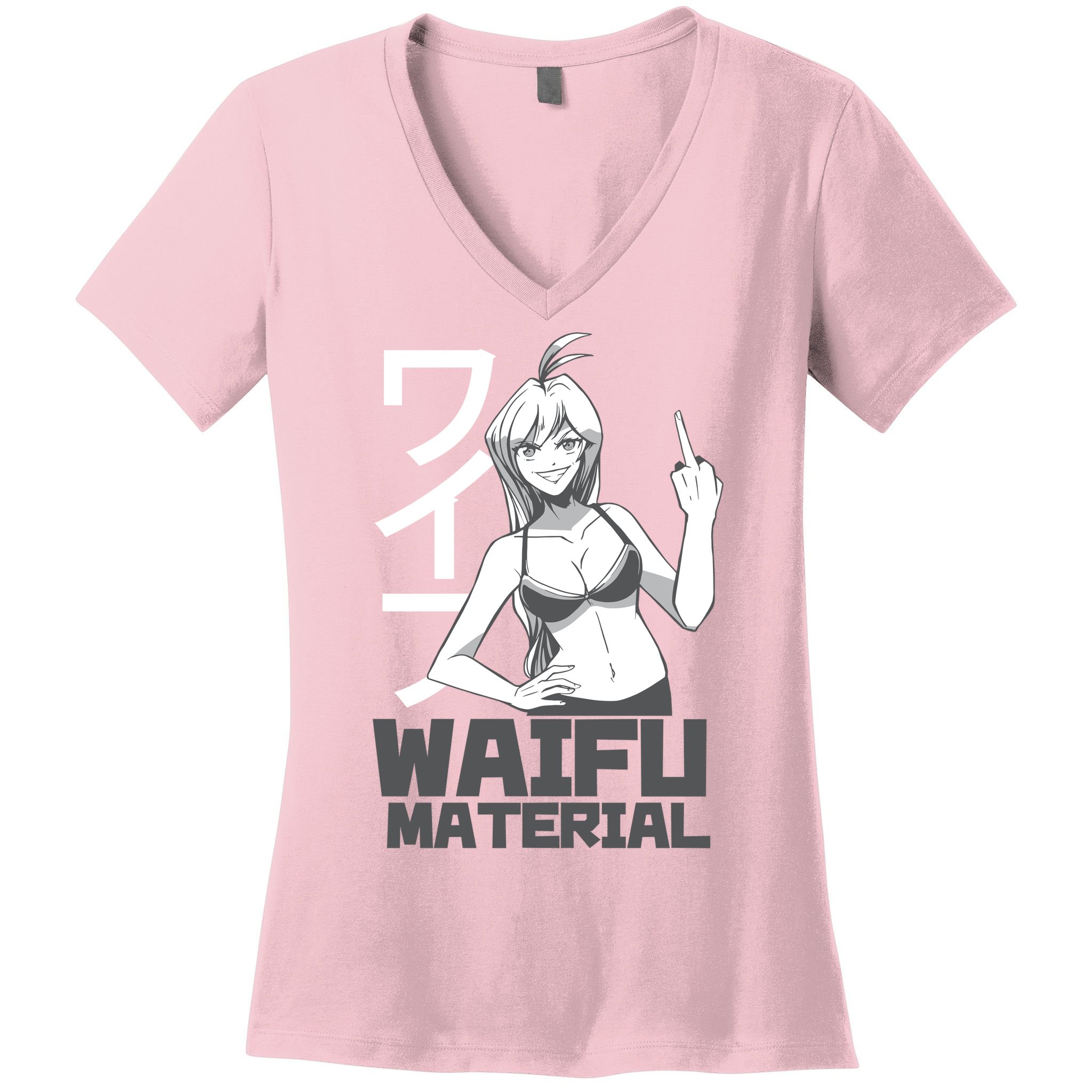 Waifu Material Anime Funny Women's V-Neck T-Shirt