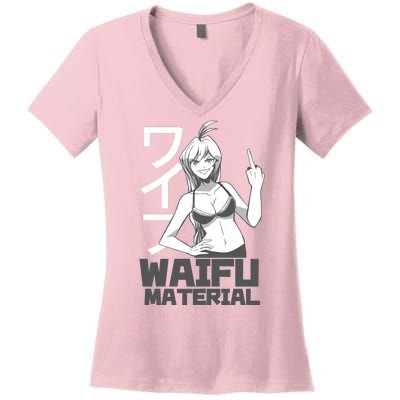 Waifu Material Anime Funny Women's V-Neck T-Shirt