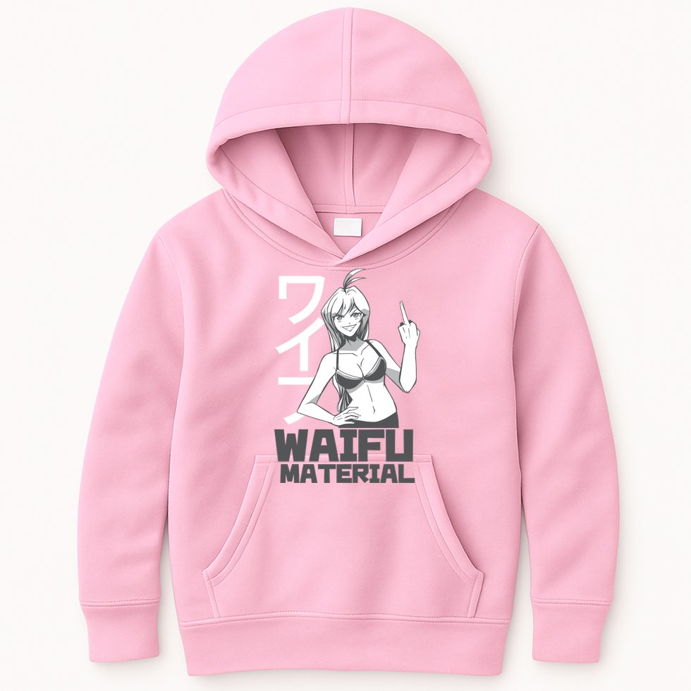 Waifu Material Anime Funny Kids Hoodie