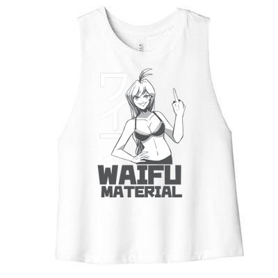 Waifu Material Anime Funny Women's Racerback Cropped Tank