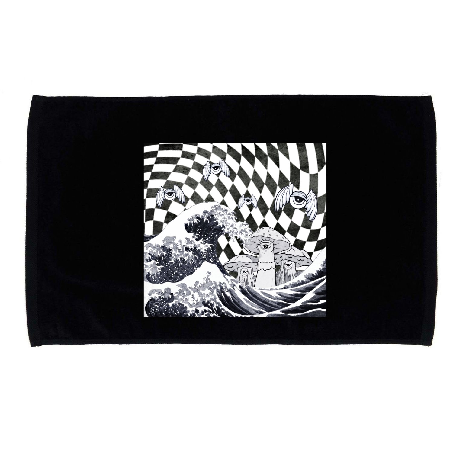Weirdcore Aesthetic Japanese The Great Wave Off Kanagawa Gift Microfiber Hand Towel