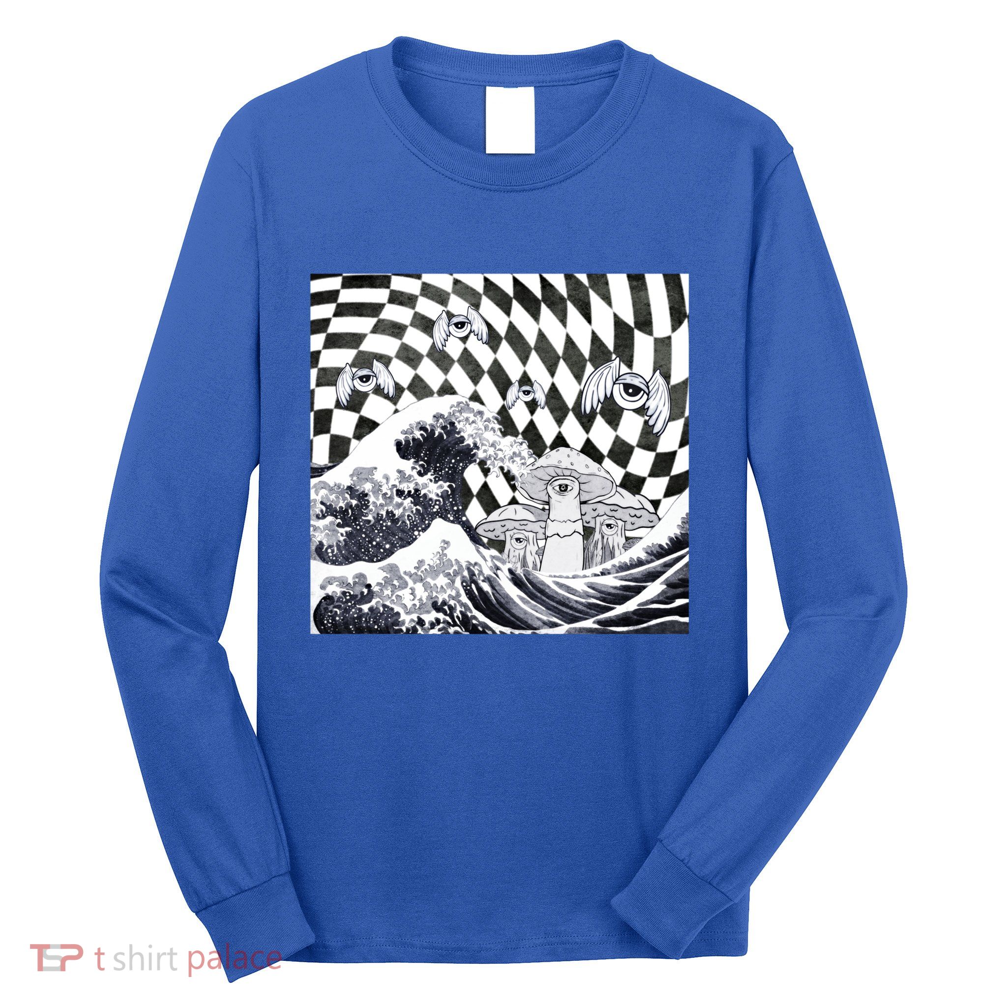 Weirdcore Aesthetic Japanese The Great Wave Off Kanagawa Gift Long Sleeve Shirt