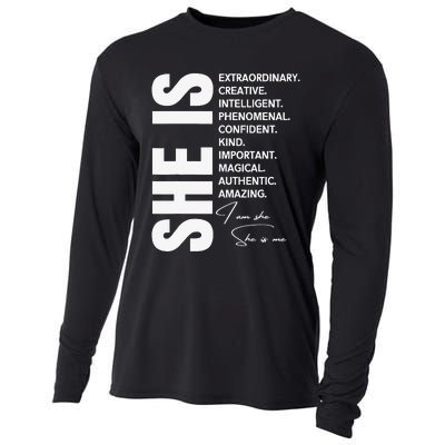 Woman Affirmation Juneteenth Freedom Day Black History Month Cooling Performance Long Sleeve Crew