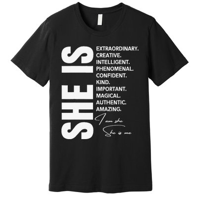 Woman Affirmation Juneteenth Freedom Day Black History Month Premium T-Shirt