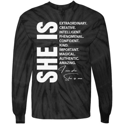 Woman Affirmation Juneteenth Freedom Day Black History Month Tie-Dye Long Sleeve Shirt