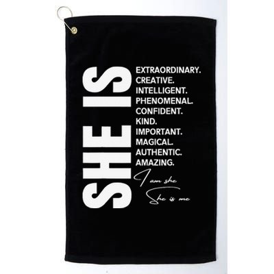 Woman Affirmation Juneteenth Freedom Day Black History Month Platinum Collection Golf Towel