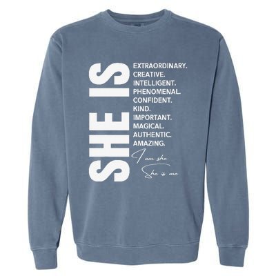 Woman Affirmation Juneteenth Freedom Day Black History Month Garment-Dyed Sweatshirt