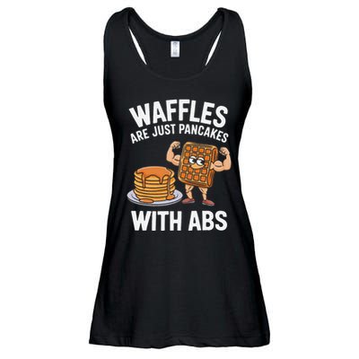 Waffles Are Just Pancakes With Abs Funny Breakfast Ladies Essential Flowy Tank