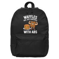 Waffles Are Just Pancakes With Abs Funny Breakfast 16 in Basic Backpack