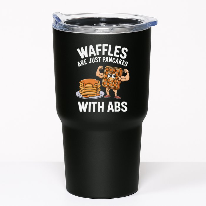 Waffles Are Just Pancakes With Abs Funny Breakfast Tumbler