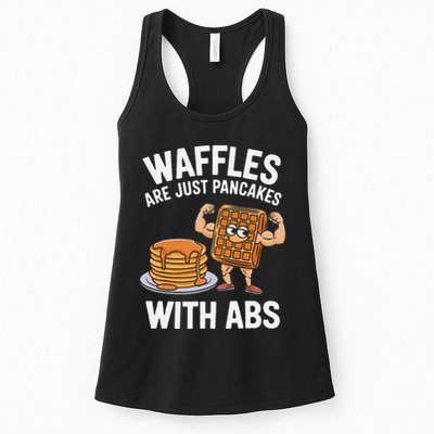 Waffles Are Just Pancakes With Abs Funny Breakfast Womens Tank Top