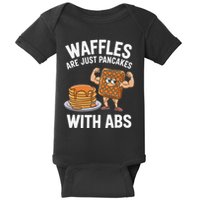 Waffles Are Just Pancakes With Abs Funny Breakfast Baby Bodysuit