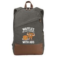 Waffles Are Just Pancakes With Abs Funny Breakfast Cotton Canvas Backpack
