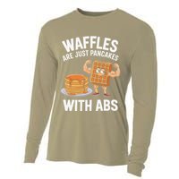 Waffles Are Just Pancakes With Abs Funny Breakfast Cooling Performance Long Sleeve Crew