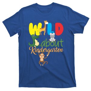 Wild About Kindergarten Great Gift Monkey Giraffe Zebra Educator Meaningful Gift T-Shirt