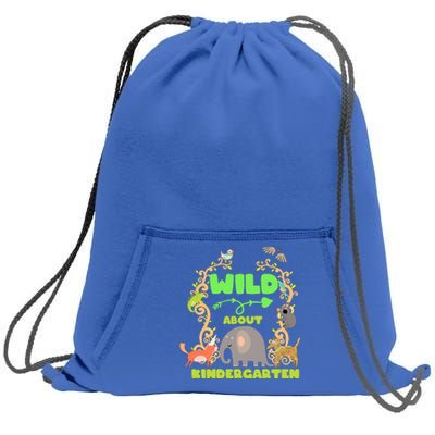 Wild About Kindergarten Back To School Classroom Cute Gift Sweatshirt Cinch Pack Bag