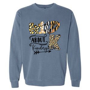 Wild About Kindergarten Back To School Gift For Teacher Cool Gift Garment-Dyed Sweatshirt