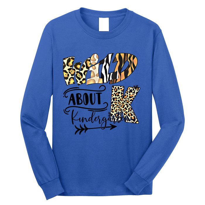 Wild About Kindergarten Back To School Gift For Teacher Cool Gift Long Sleeve Shirt