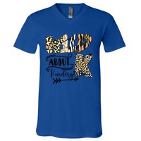 Wild About Kindergarten Back To School Gift For Teacher Cool Gift V-Neck T-Shirt