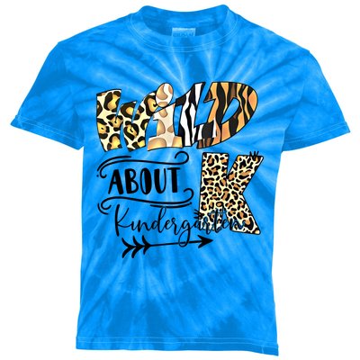 Wild About Kindergarten Back To School Gift For Teacher Cool Gift Kids Tie-Dye T-Shirt