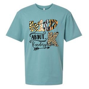 Wild About Kindergarten Back To School Gift For Teacher Cool Gift Sueded Cloud Jersey T-Shirt