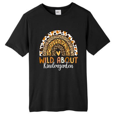 Wild About Kindergarten Back To School Leopard Rainbow Gift Tall Fusion ChromaSoft Performance T-Shirt