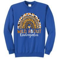 Wild About Kindergarten Back To School Leopard Rainbow Gift Sweatshirt