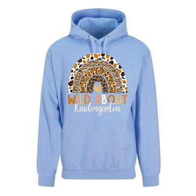 Wild About Kindergarten Back To School Leopard Rainbow Gift Unisex Surf Hoodie