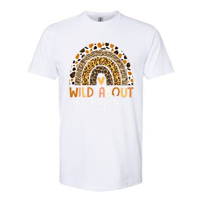 Wild About Kindergarten Back To School Leopard Rainbow Gift Softstyle CVC T-Shirt