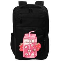 Weirdcore Aesthetic Kawaii Strawberry Milk Carton Eyeballs Impact Tech Backpack