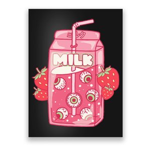 Weirdcore Aesthetic Kawaii Strawberry Milk Carton Eyeballs Poster