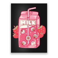 Weirdcore Aesthetic Kawaii Strawberry Milk Carton Eyeballs Poster