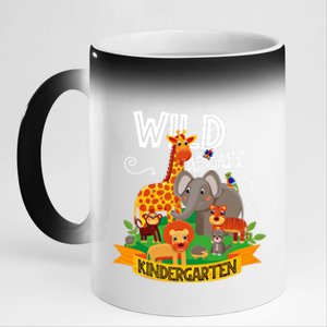 Wild About Kindergarten Funny Preschool Zoo Gift 11oz Black Color Changing Mug