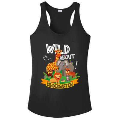 Wild About Kindergarten Funny Preschool Zoo Gift Ladies PosiCharge Competitor Racerback Tank