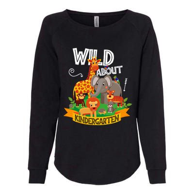 Wild About Kindergarten Funny Preschool Zoo Gift Womens California Wash Sweatshirt