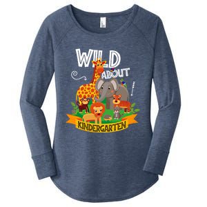 Wild About Kindergarten Funny Preschool Zoo Gift Women's Perfect Tri Tunic Long Sleeve Shirt