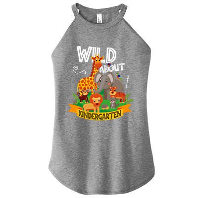 Wild About Kindergarten Funny Preschool Zoo Gift Women's Perfect Tri Rocker Tank