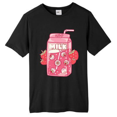 Weirdcore Aesthetic Kawaii Strawberry Milk Carton Eyeballs Tall Fusion ChromaSoft Performance T-Shirt