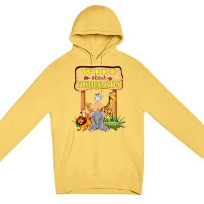 Wild About Kindergarten Funny Safari Zoo Preschool Meaningful Gift Premium Pullover Hoodie