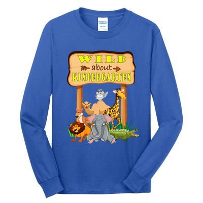 Wild About Kindergarten Funny Safari Zoo Preschool Meaningful Gift Tall Long Sleeve T-Shirt