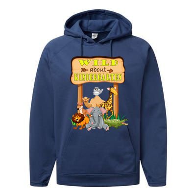 Wild About Kindergarten Funny Safari Zoo Preschool Meaningful Gift Performance Fleece Hoodie