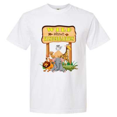 Wild About Kindergarten Funny Safari Zoo Preschool Meaningful Gift Garment-Dyed Heavyweight T-Shirt